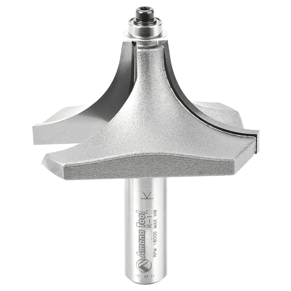 2-1/2" x 3-3/16" x 1" Radius Beading Router Bit, 2-Flute, 1/2" Shank
