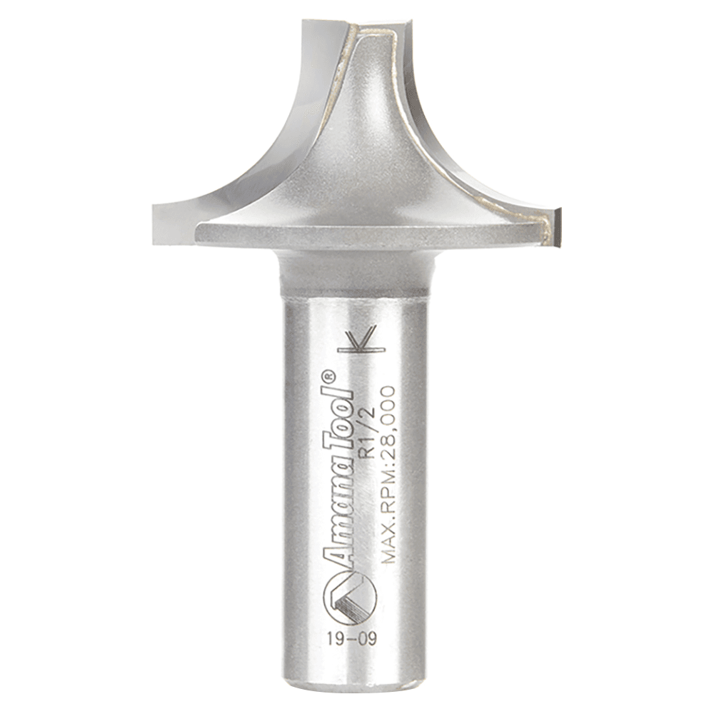 1-3/8" Dia x 3/4" Carbide Tipped Plunging Round Over 1/2" Radius, 1/2" Shank