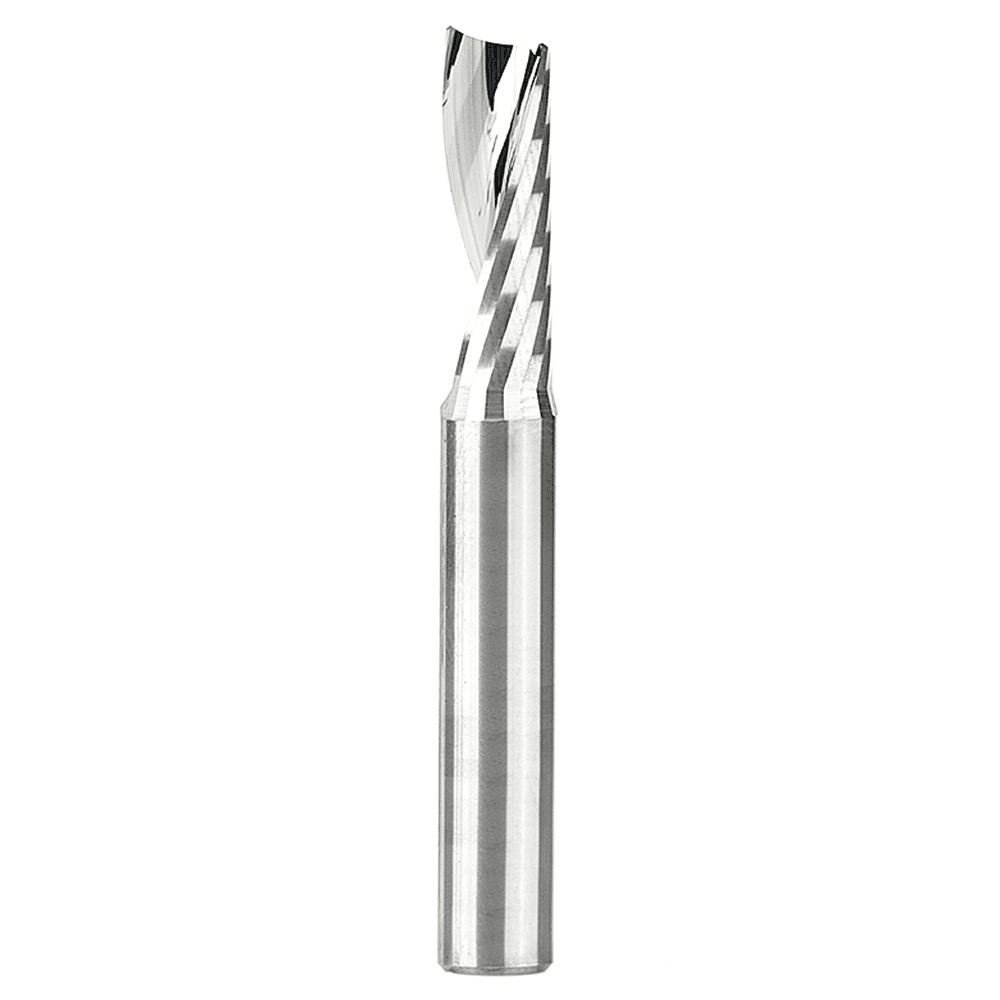 1/4" x 2" Up-Cut 'O' Plastic Cutting CNC Spiral Router Bit, 1-Flute, 1/4" Shank
