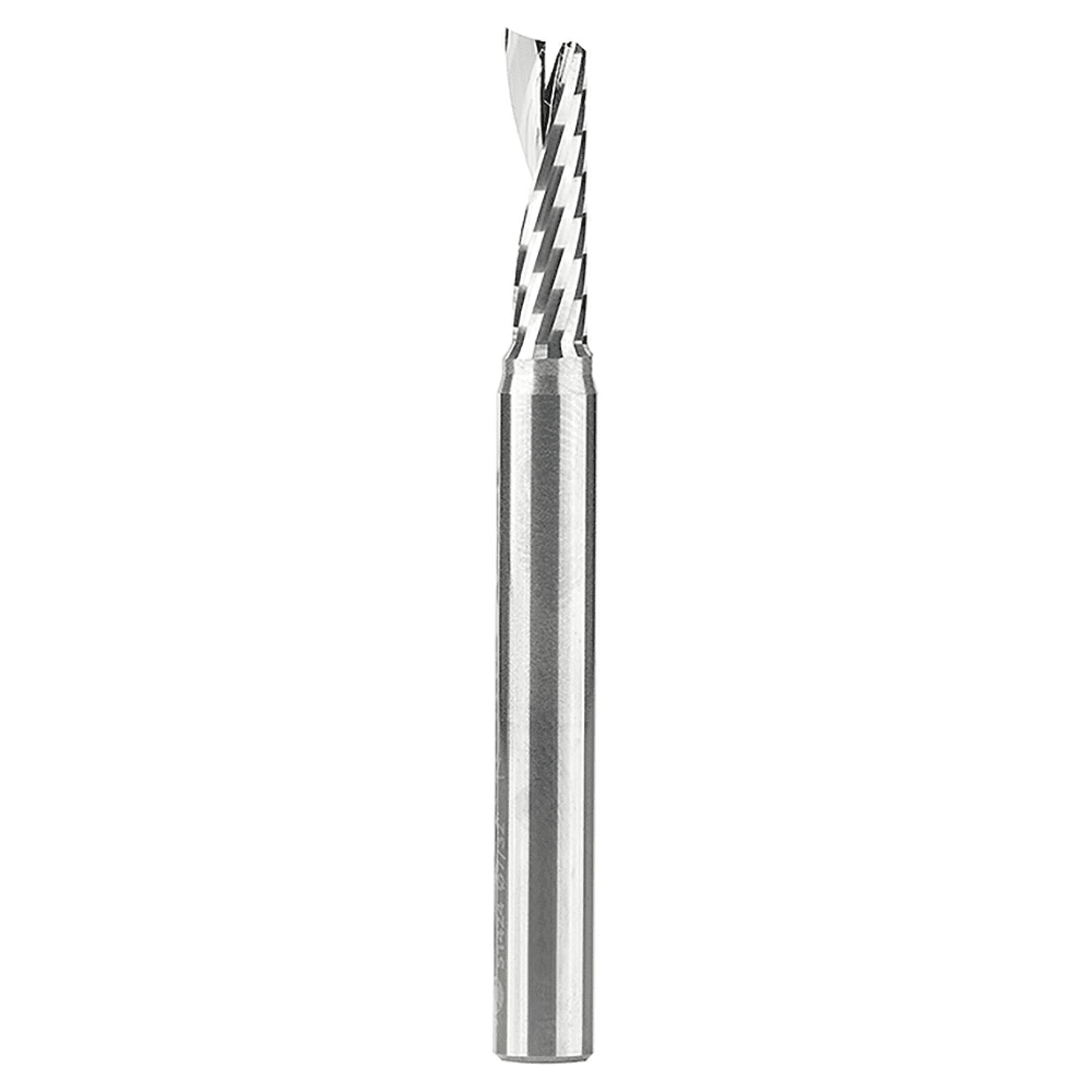 7/32" x 2-1/2" Up-Cut 'O' Plastic Cutting CNC Spiral Router Bit, 1-Flute, 1/4" Shank