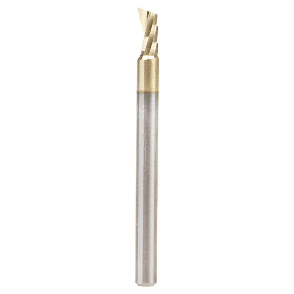 1/8" x 1-1/2" ZrN Coated Up-Cut 'O' Aluminum Cutting CNC Spiral Router Bit, 1-Flute, 1/8" Shank