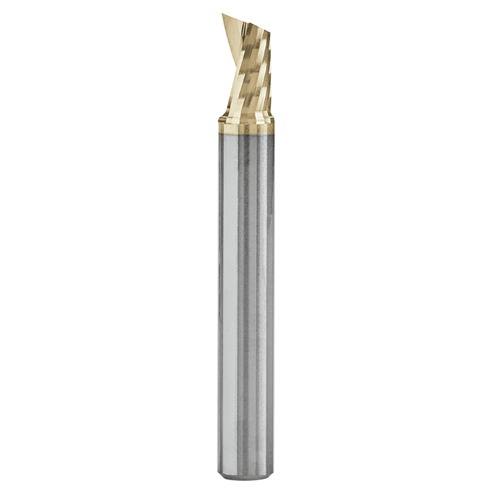 1/4" x 2" ZrN Coated Up-Cut 'O' Aluminum Cutting CNC Spiral Router Bit, 1-Flute, 1/4" Shank
