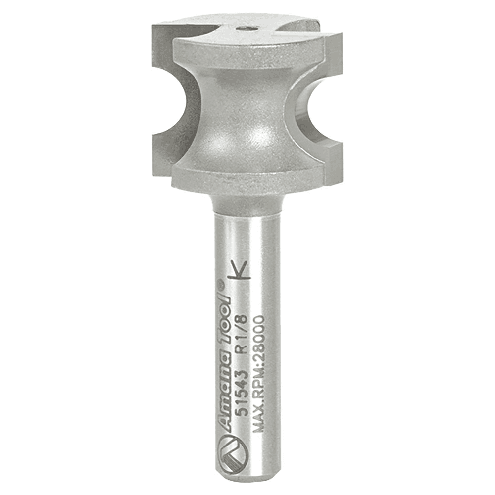 23/32" x 1/8" Radius Bull Nose Router Bit, 2-Flute, 1/4" Shank