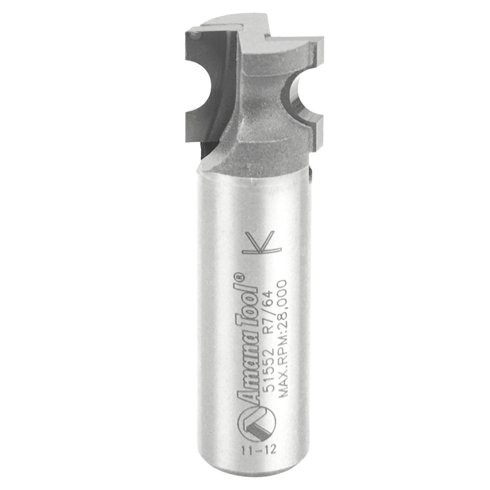 19/32" x 7/64" Radius Bull Nose Router Bit, 2-Flute, 1/2" Shank