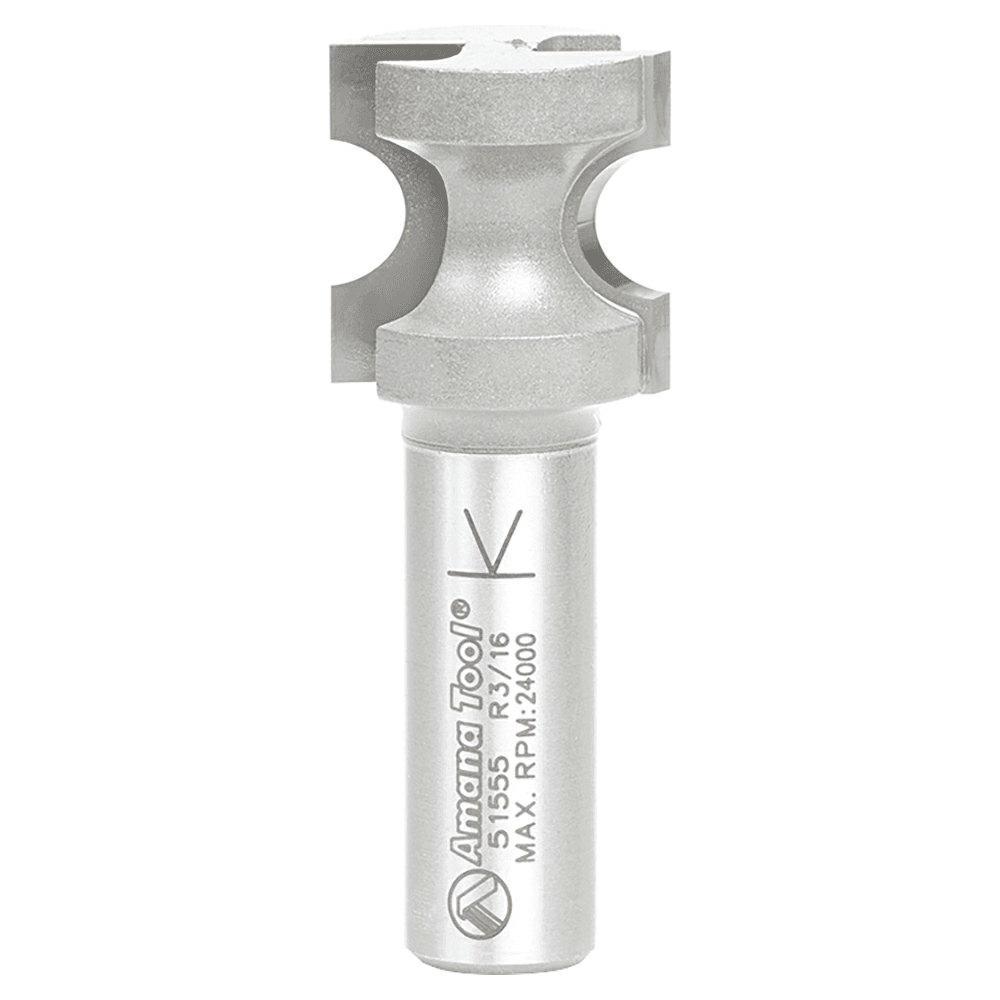 7/8" x 3/16" Radius Bull Nose Router Bit, 2-Flute, 1/2" Shank