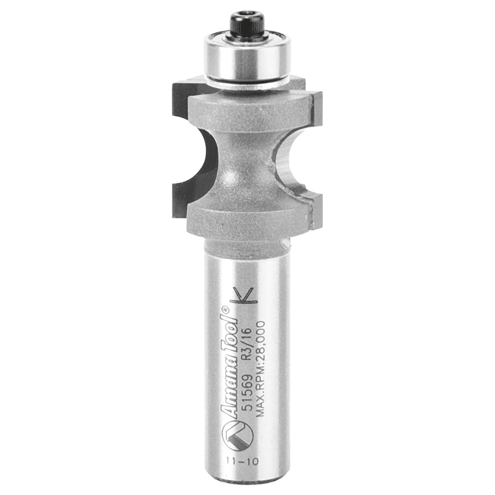 7/8" Dia x 3/4" Carbide Tipped Bull Nose Bit, 13/64" Radius, 1/2" Shank