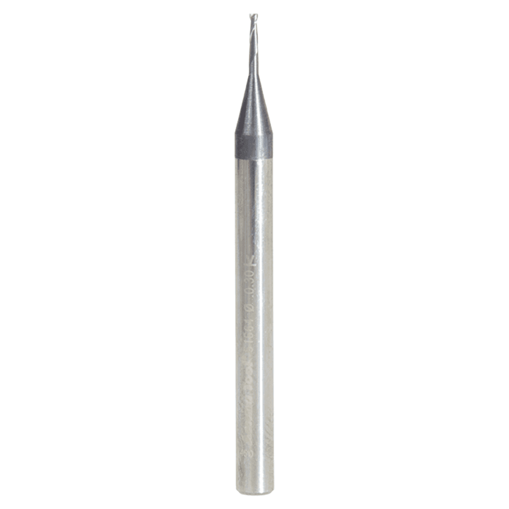 0.030" AlTiN Coated CNC Steel Square Mini End Mill Bit, 2-Flute