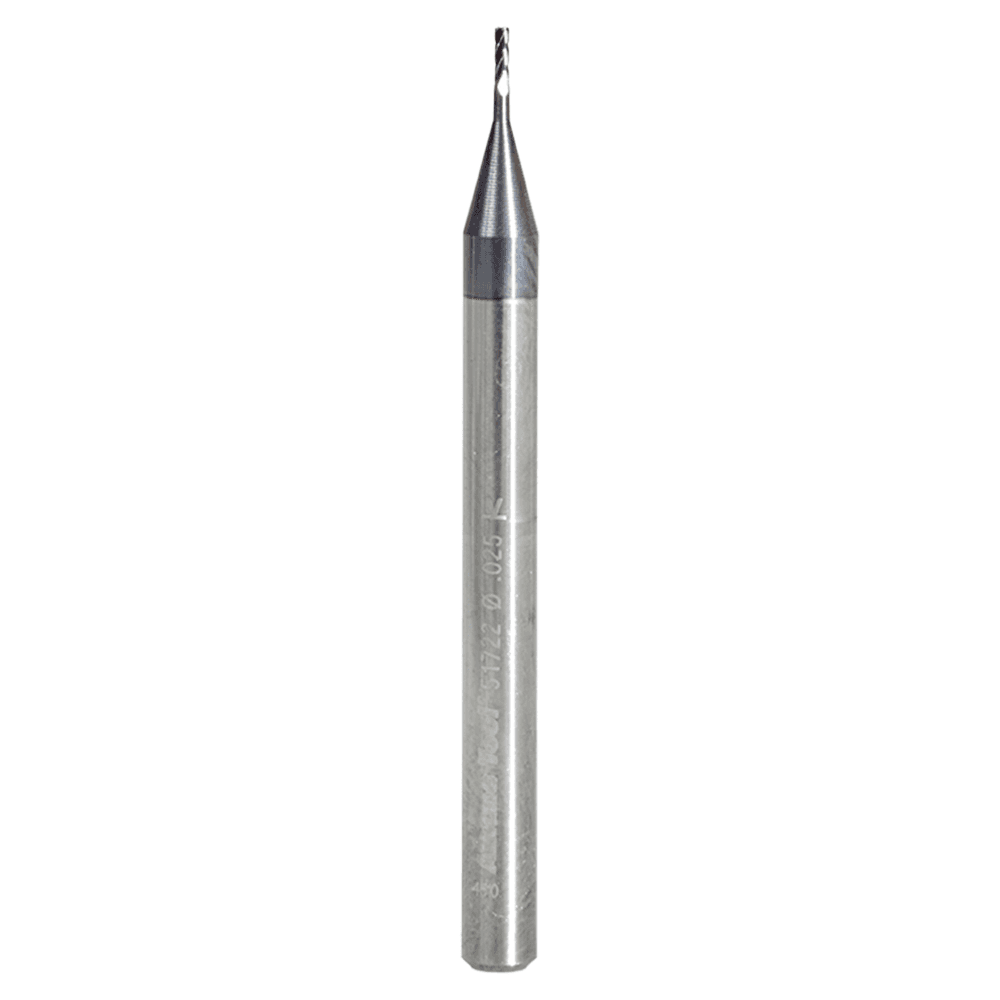 0.025" AlTiN Coated CNC Steel Square Mini End Mill Bit, 4-Flute