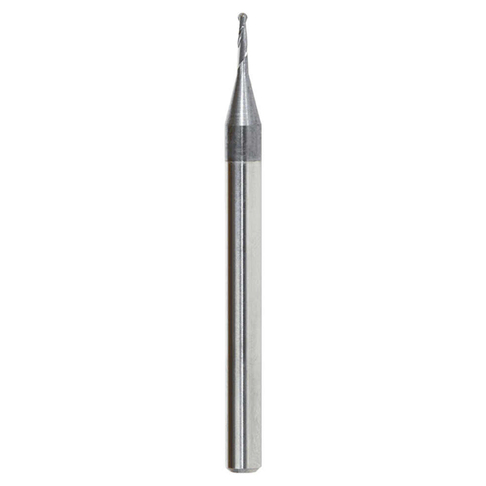 0.035" AlTiN Coated CNC Steel Ball End Mini Mill Bit, 2-Flute