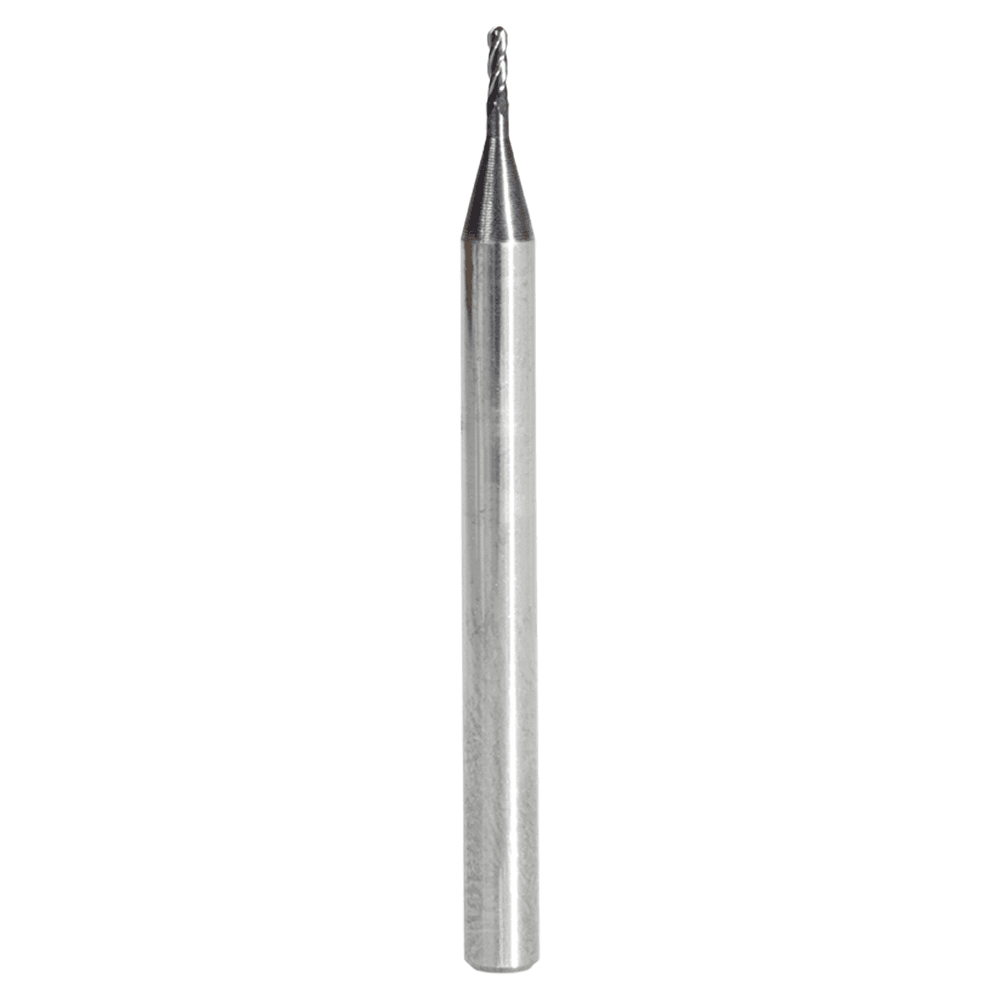 0.035" AlTiN Coated CNC Steel Ball End Mini Mill Bit, 4-Flute