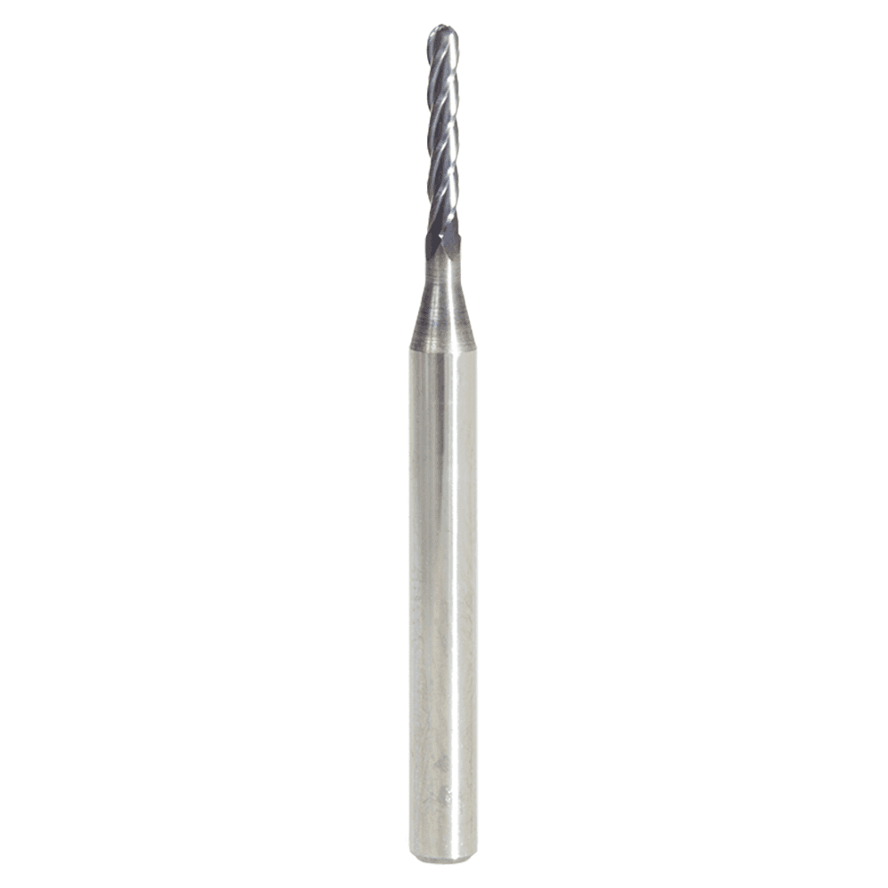 0.060" AlTiN Coated CNC Steel Ball End Mini Mill Bit, 4-Flute