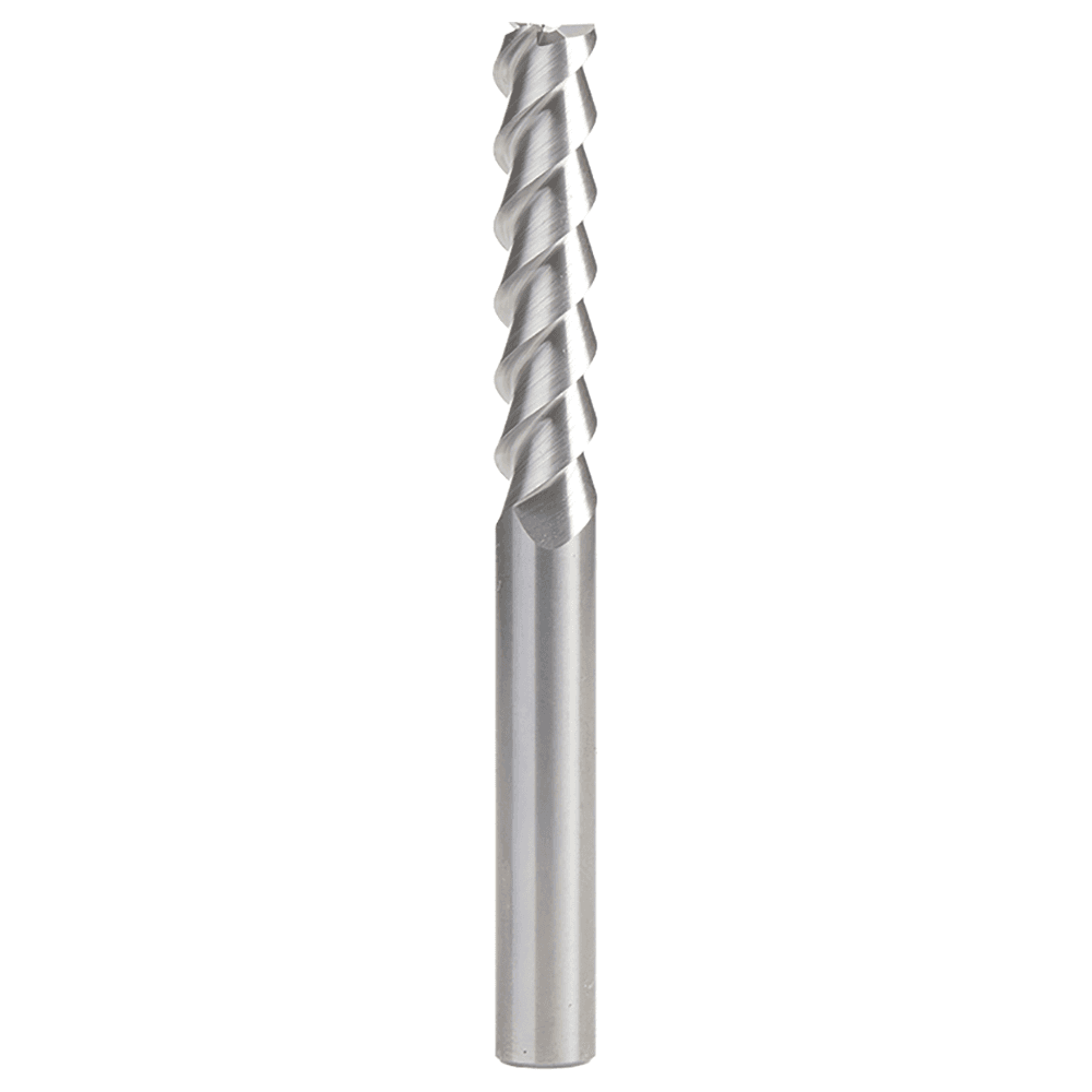 10mm x 45mm 55° CNC Solid Carbide Aluminum/Acrylic Cutting Helix End Mill Bit, 3-Flute, 10mm Shank