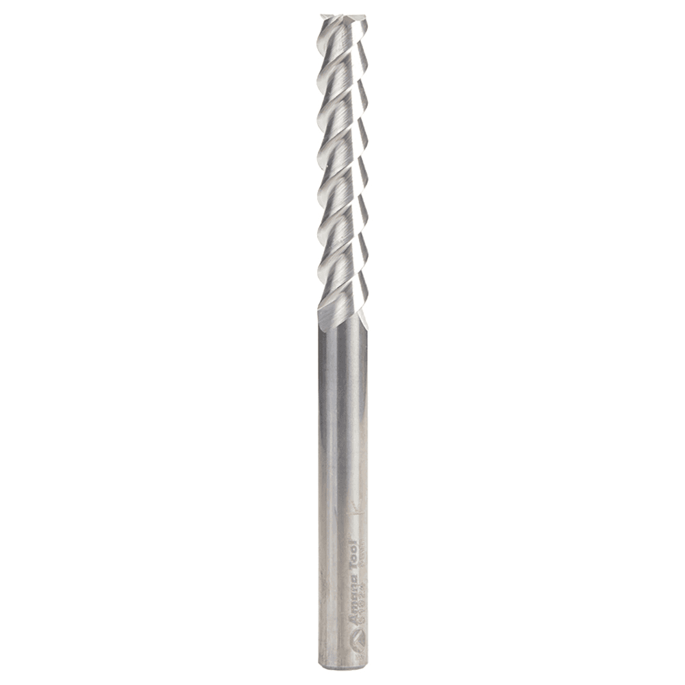 8mm x 45mm 55° CNC Solid Carbide Aluminum/Acrylic Cutting Helix End Mill Bit, 3-Flute, 8mm Shank