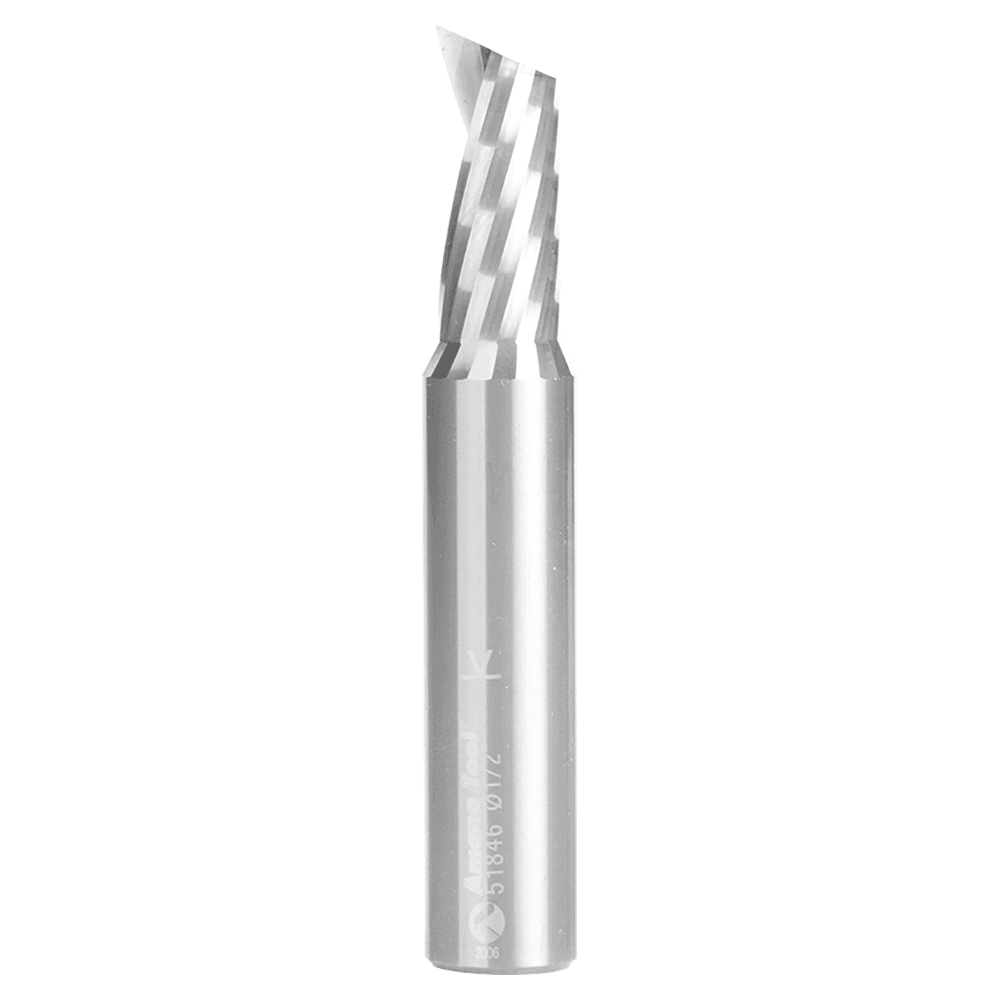1/2" x 3" x 1 Up-Cut 'O' Aluminum Cutting CNC Spiral Router Bit, 1-Flute, 1/2" shank