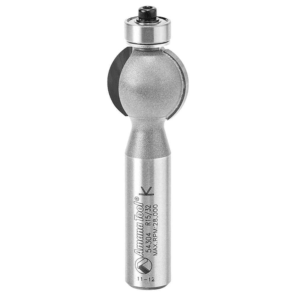 7/8" Dia x 3/4" Carbide Tipped Edge Fluting Bit, 15/32" Radius, 1/2" Shank