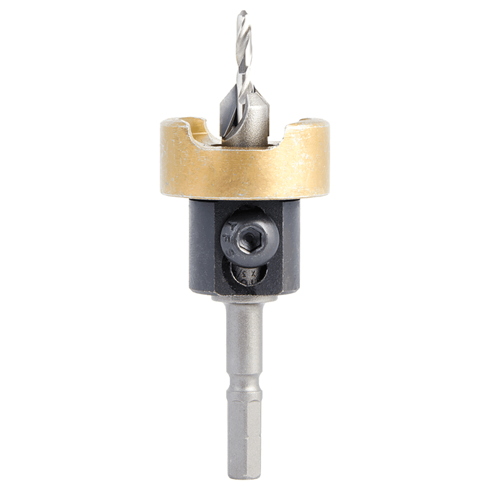 3/8" Dia x 1/8" Drill Dia 82° Carbide Tipped Countersink with Adjustable Depth Stop/No-Thrust Ball Bearing for Festool CENTROTEC System