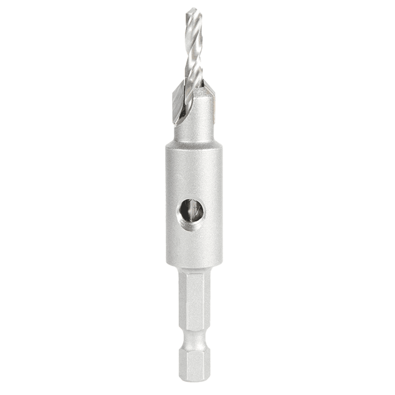 3/8" Carbide Tipped Replacement Countersink Bit with Slow Spiral M2 Drill, #8 Screw