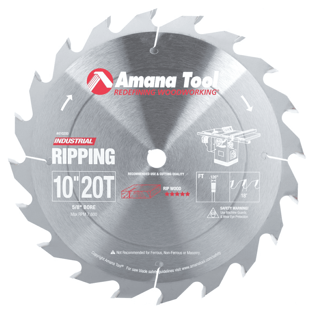 10" Dia x 20T Carbide Tipped Ripping Standard