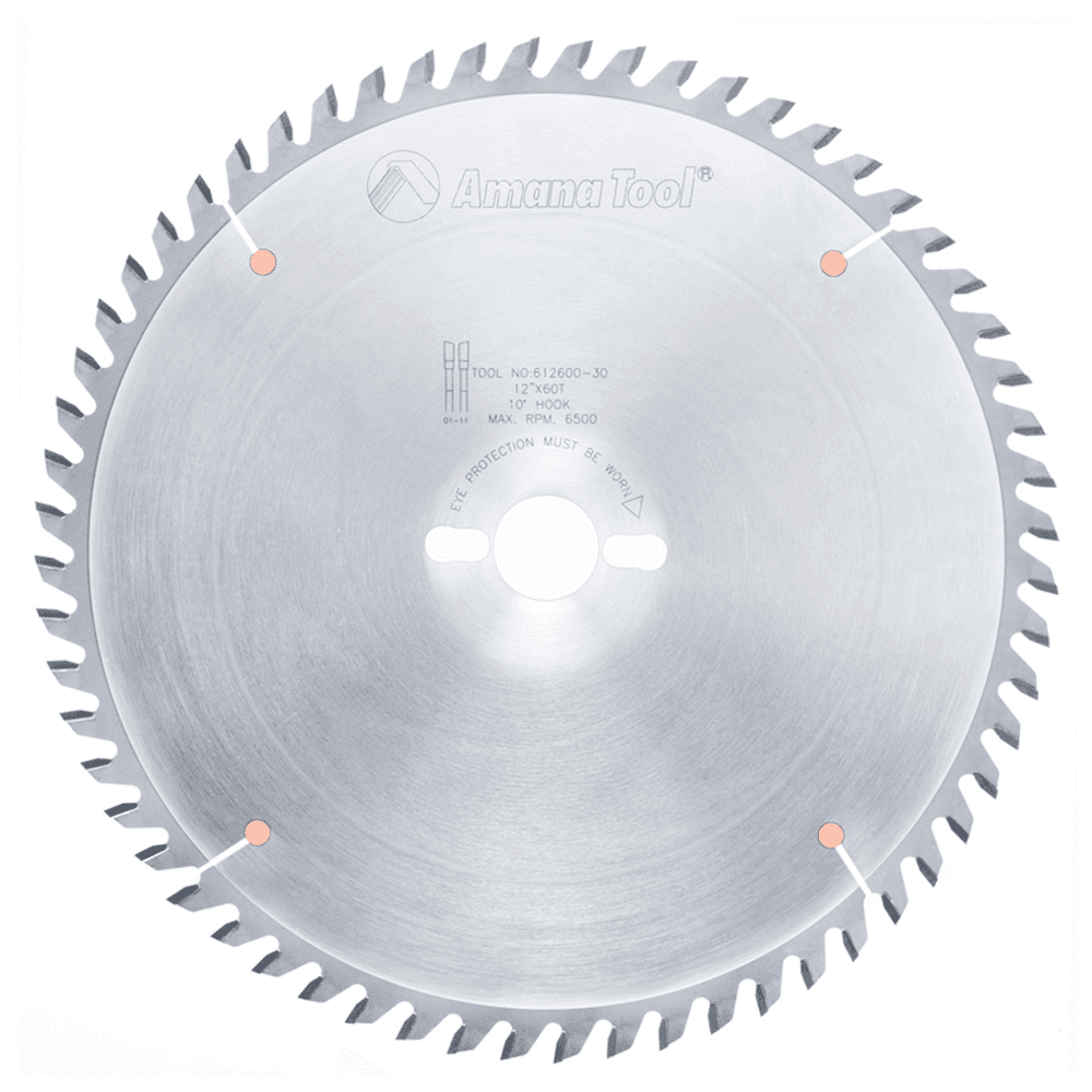 12" x 60 Teeth Cross-Cut/Cut-Off Saw Blade, 30mm Bore Diameter