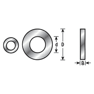 0.356" Dia x 1/4" Inner Dia Steel Flat Lock Washer