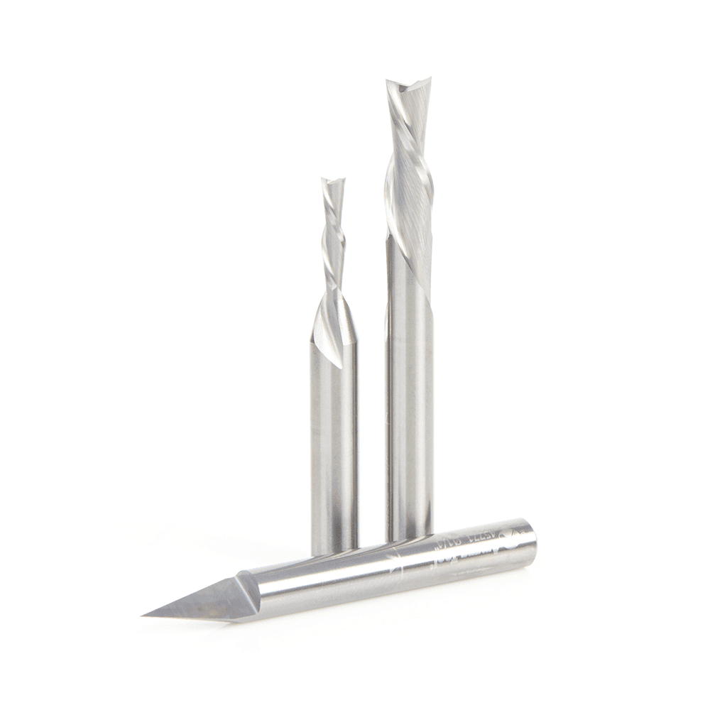 3-Piece CNC Basic Router Bit Pack, 1/4" Shank