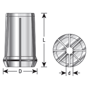 1/4" x 34mm CNC High Precision Spring Collet for RDO-20/SYOZ-20/EOC12 Tool Holder