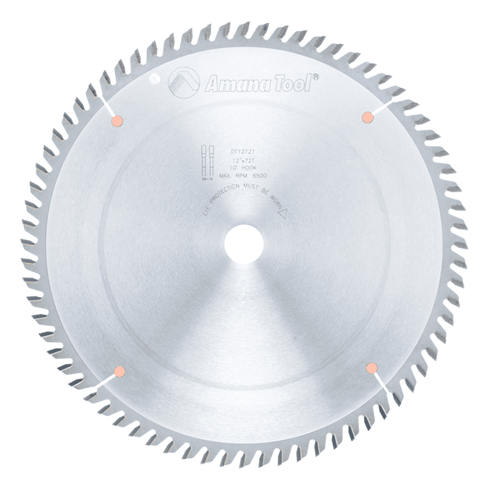 12" x 72 Teeth Rip/Cross-Cut Sliding Table Saw Blade, 1" Bore Diameter