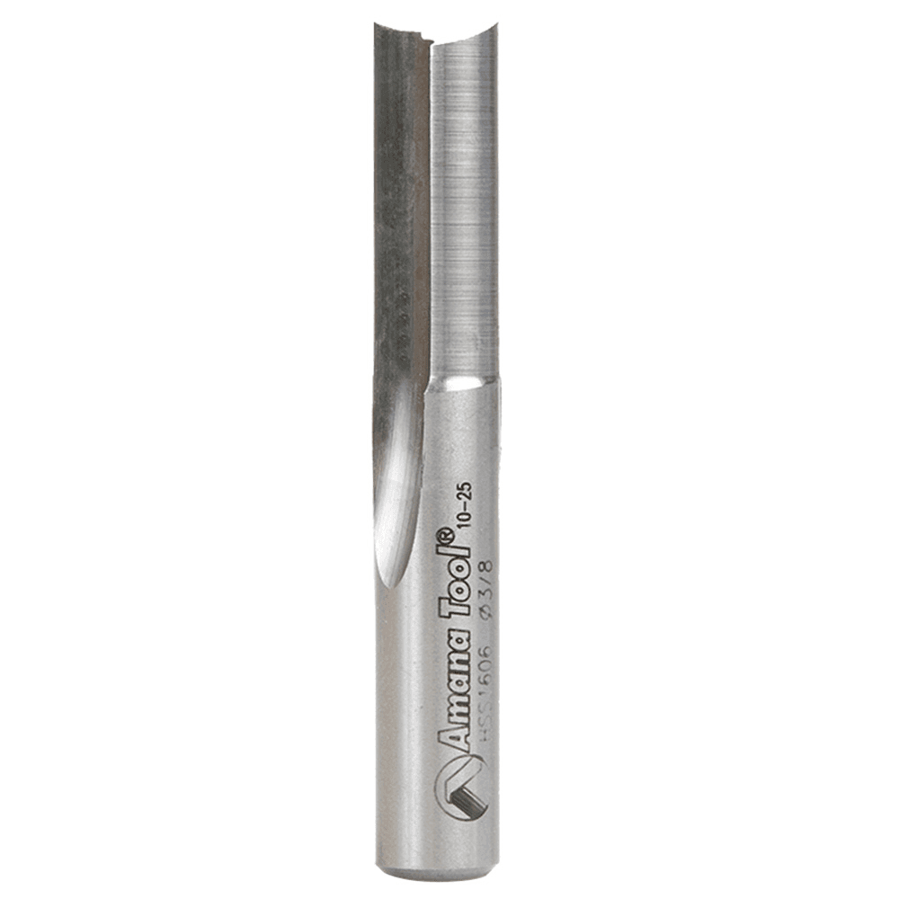 3/8" x 2-1/2" Plastic Cutting 'O' Straight Bit, 2-Flute, 3/8" Shank