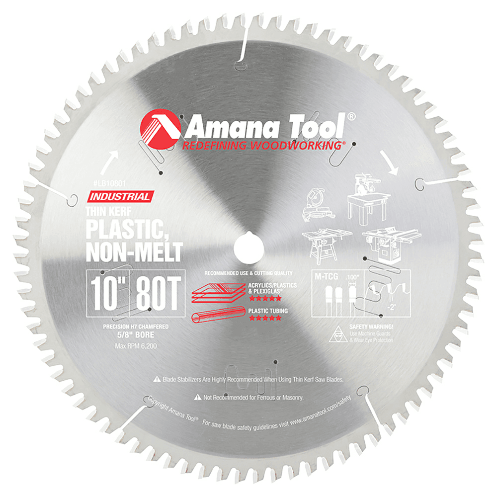 10" x 80 Teeth Non-Melt Plastic Saw Blade