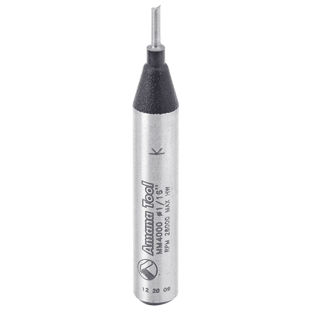 1/16" x 1-3/4" Miniature Plunging Router Bit, 1-Flute, 1/4" Shank