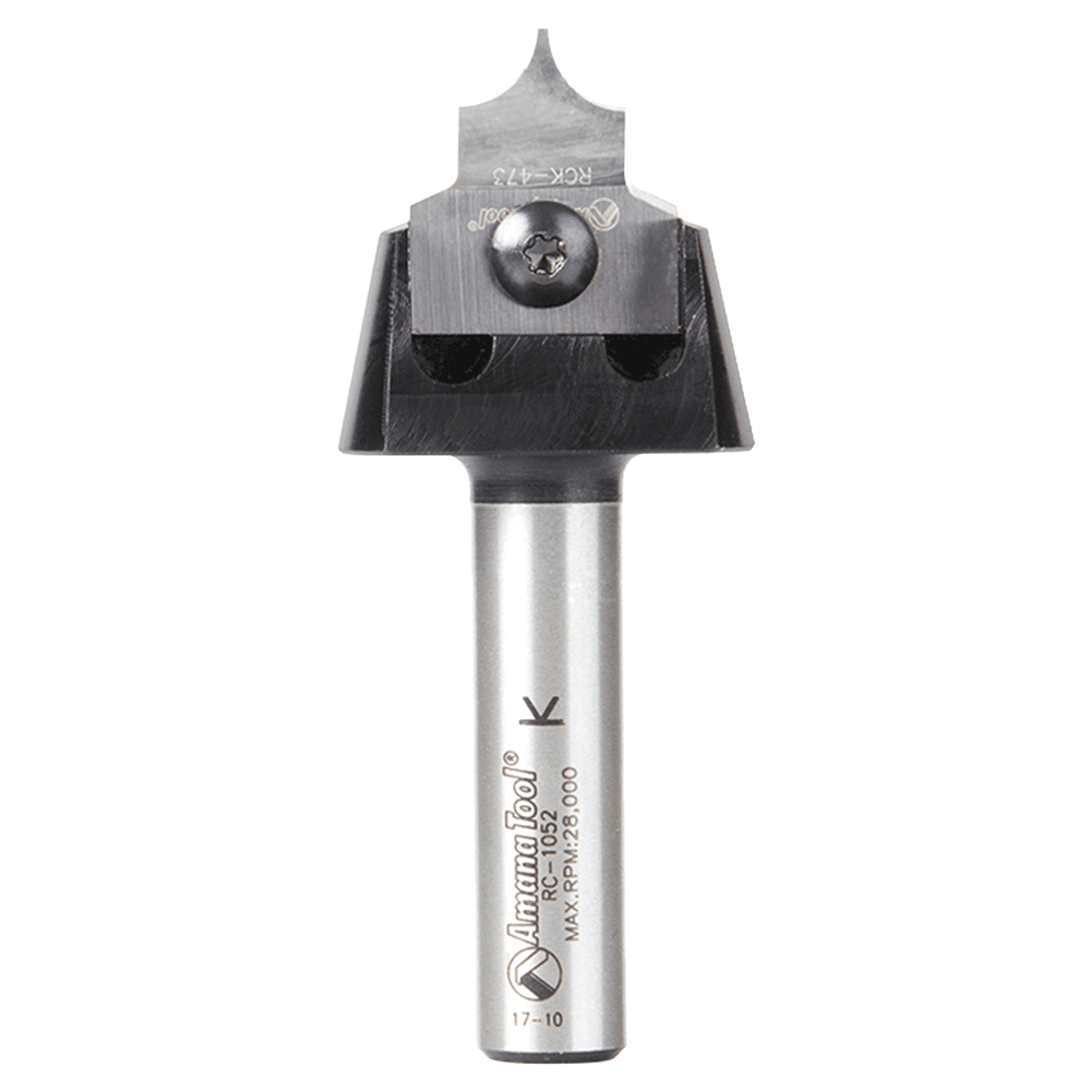 RC-1058 1/4" Radius x 7/8" x 1/2" Tru Point Roundover Insert CNC System Router Bit, 1/2" Shank