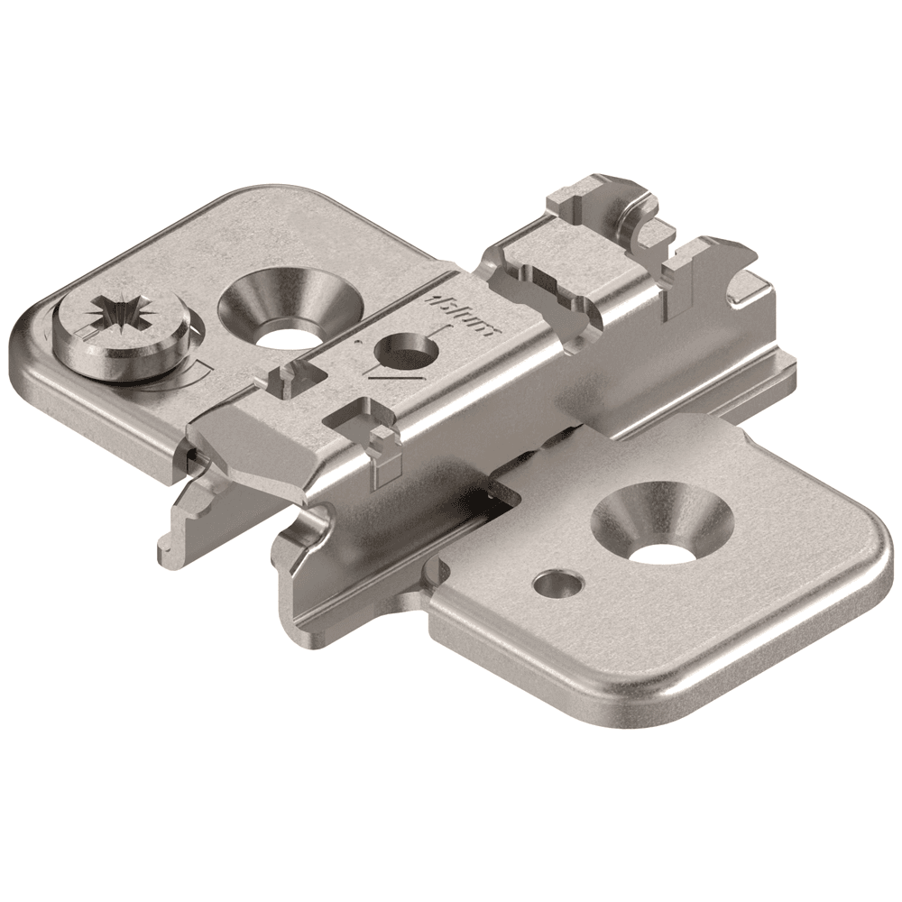 Clip One-Piece Wing Mounting Plate, Nickel-Plated, Screw-On, 3mm