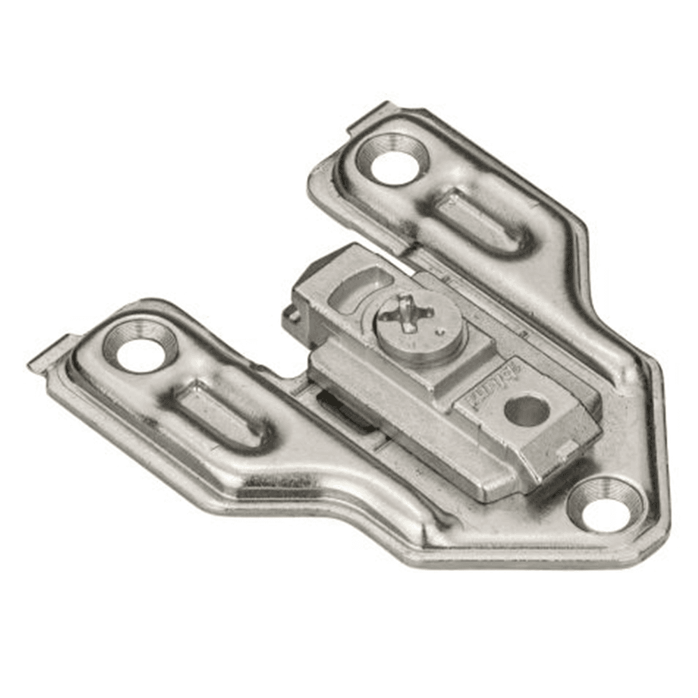 Clip Cam Adjustable Face Frame Mounting Plate, Nickel-Plated, Screw-On, 0mm