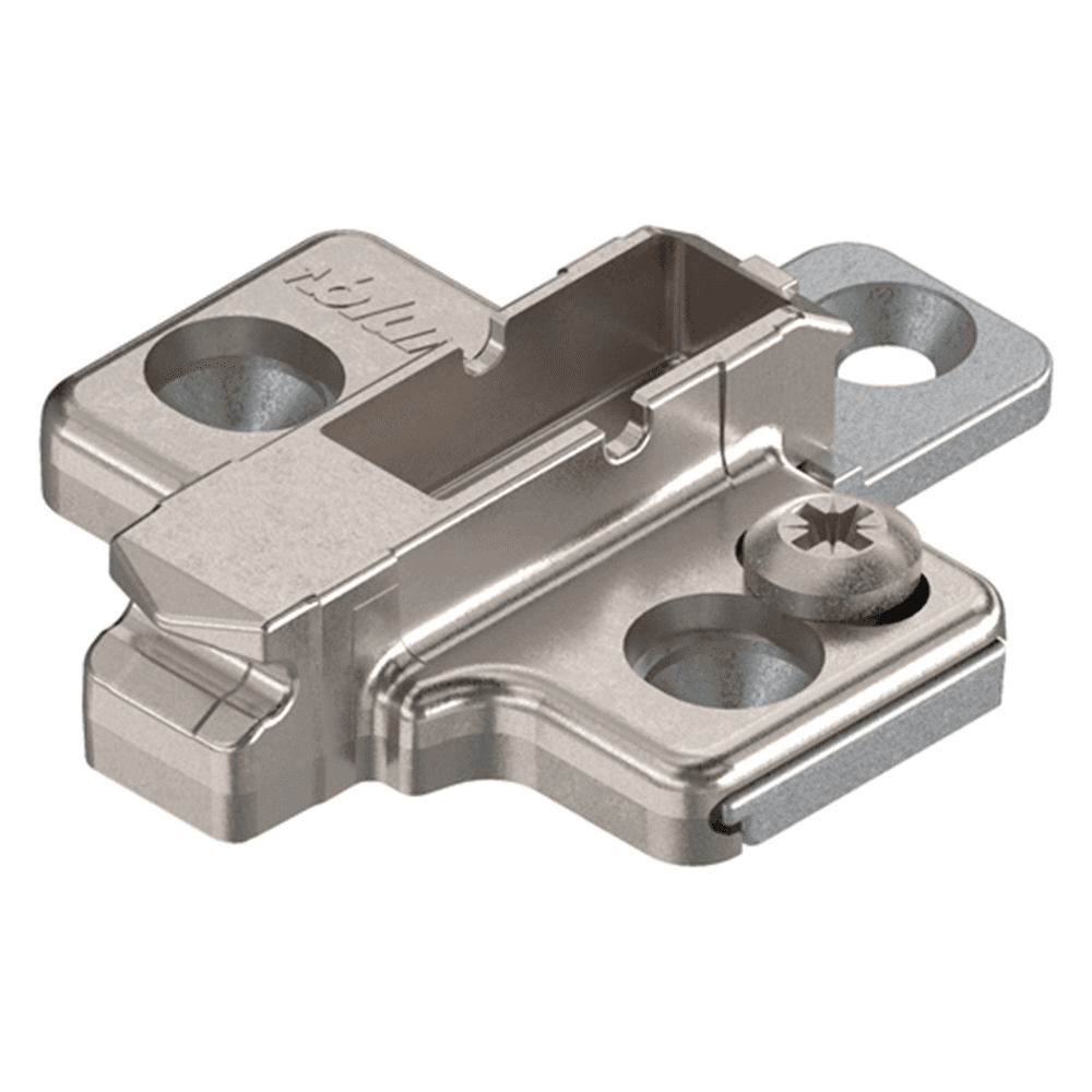 Clip 2-Piece Wing Mounting Plate, Nickel-Plated, Screw-On, 3mm