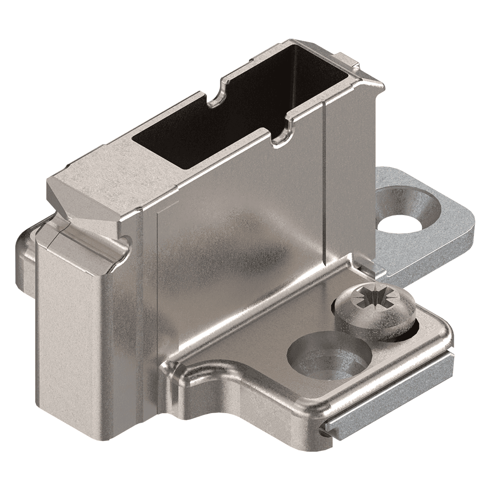 Clip 2-Piece Wing Mounting Plate, Nickel-Plated, System Screw, 18mm