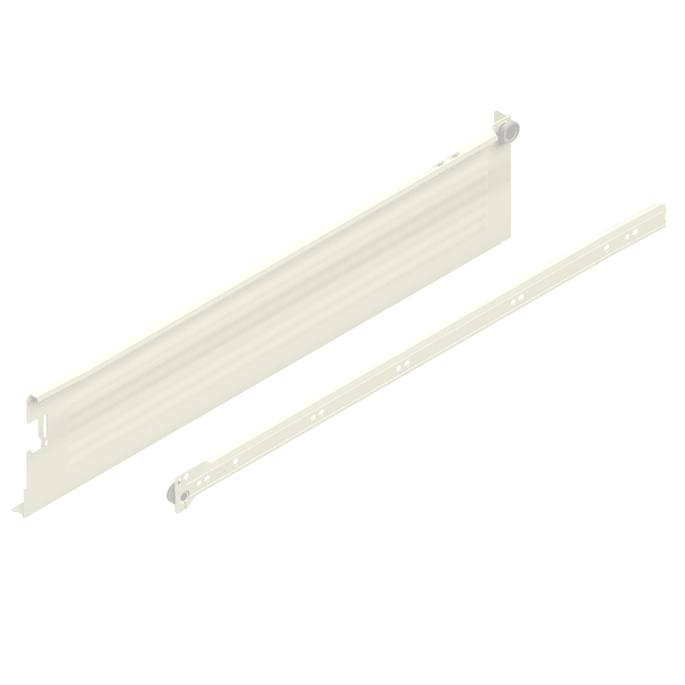 Metabox 320K Drawer Side Slide with 75lb Capacity, 3/4 Extension, Self-Closing, 4-5/8", White, 16
