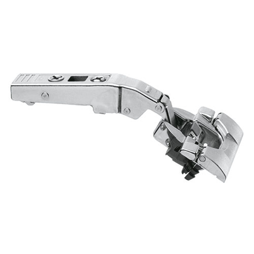 Clip Top +30° III Angled 95° Opening Hinge with BLUMOTION Soft-Closing, 45mm Boring Pattern, Full Overlay, Nickel-Plated, Inserta