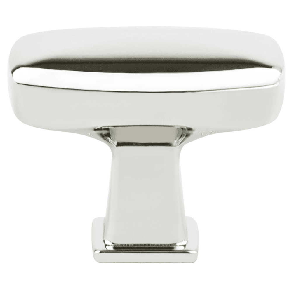 1-9/16" Subtle Surge Rectangle Knob, Polished Nickel