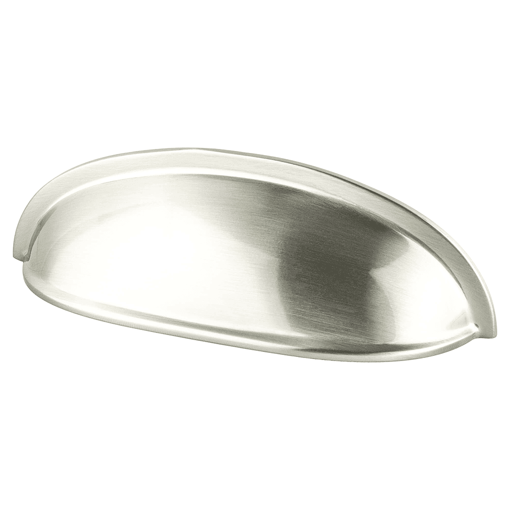 3" Folklore Cup Pull, Brushed Nickel