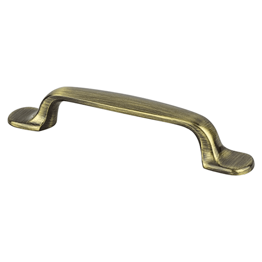 96mm Euro Moderno Handle Pull, Brushed Antique Brass
