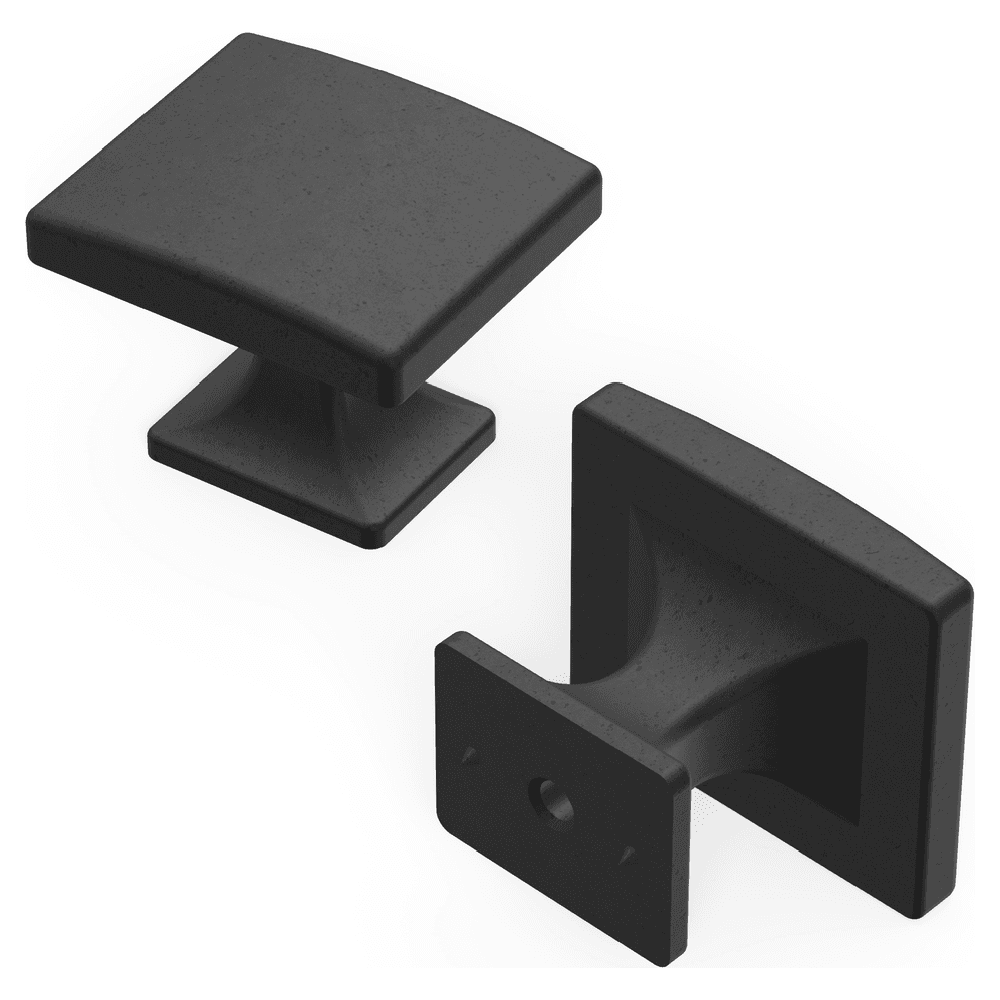 1-7/16" x 1-1/4" Forge Cabinet Knob, Black Iron