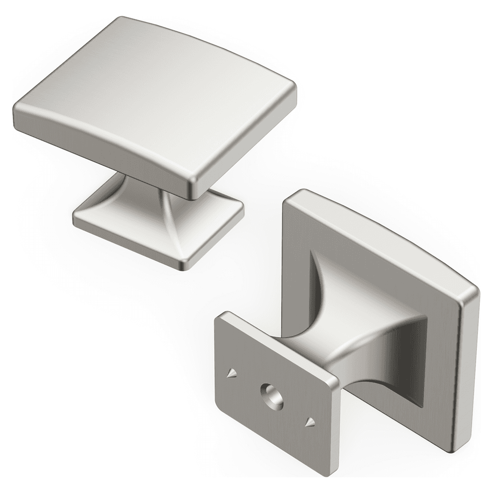 1-7/16" x 1-1/4" Forge Cabinet Knob, Satin Nickel