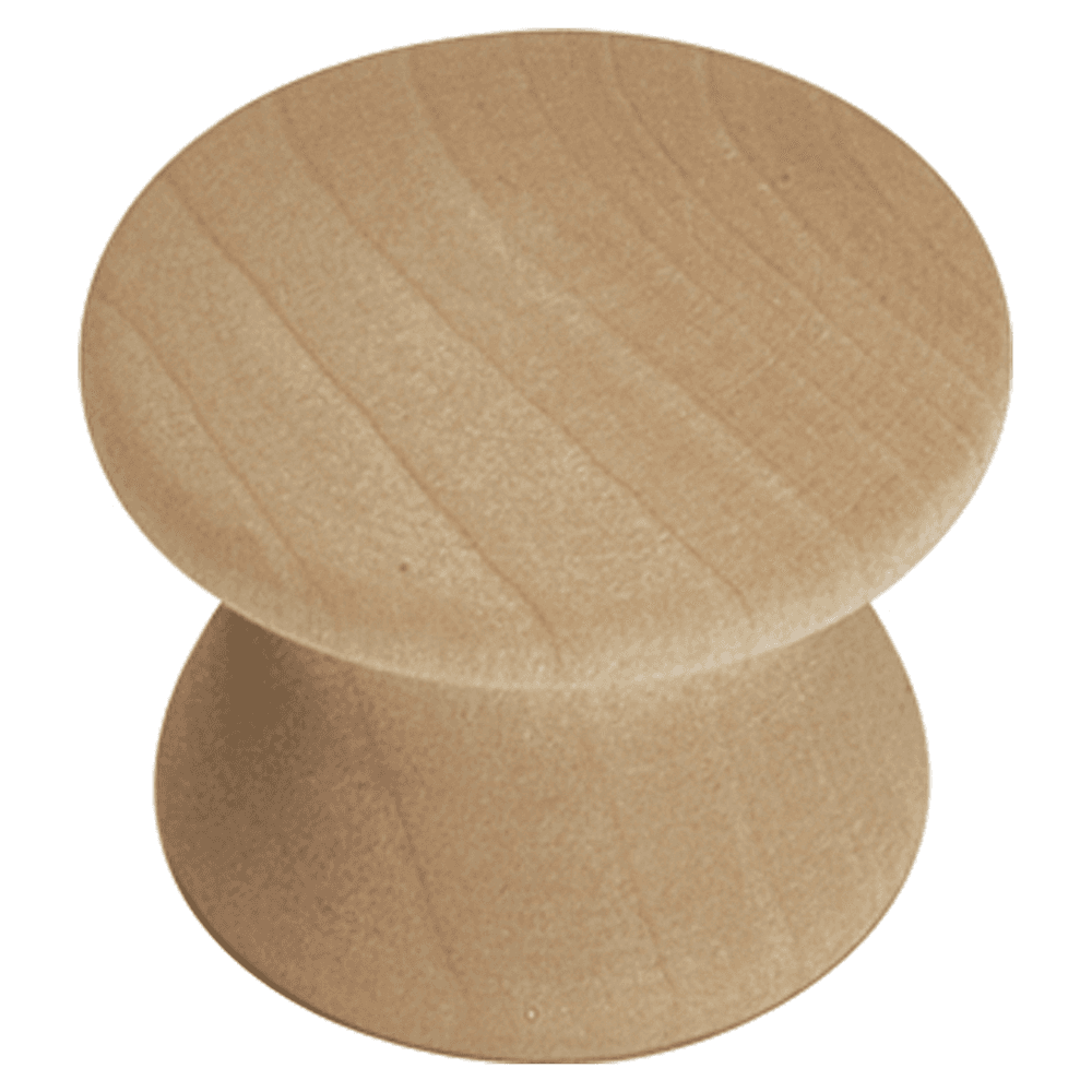 1" Natural Woodcraft Cabinet Knob, Unfinished Wood