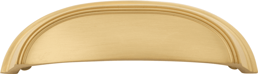 3" American Diner Cup Pull, Brushed Golden Brass