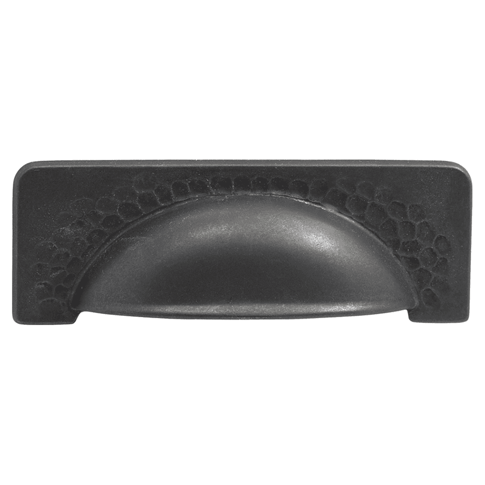 3-3/4" Craftsman Cup Pull, Black Iron (10/Box)