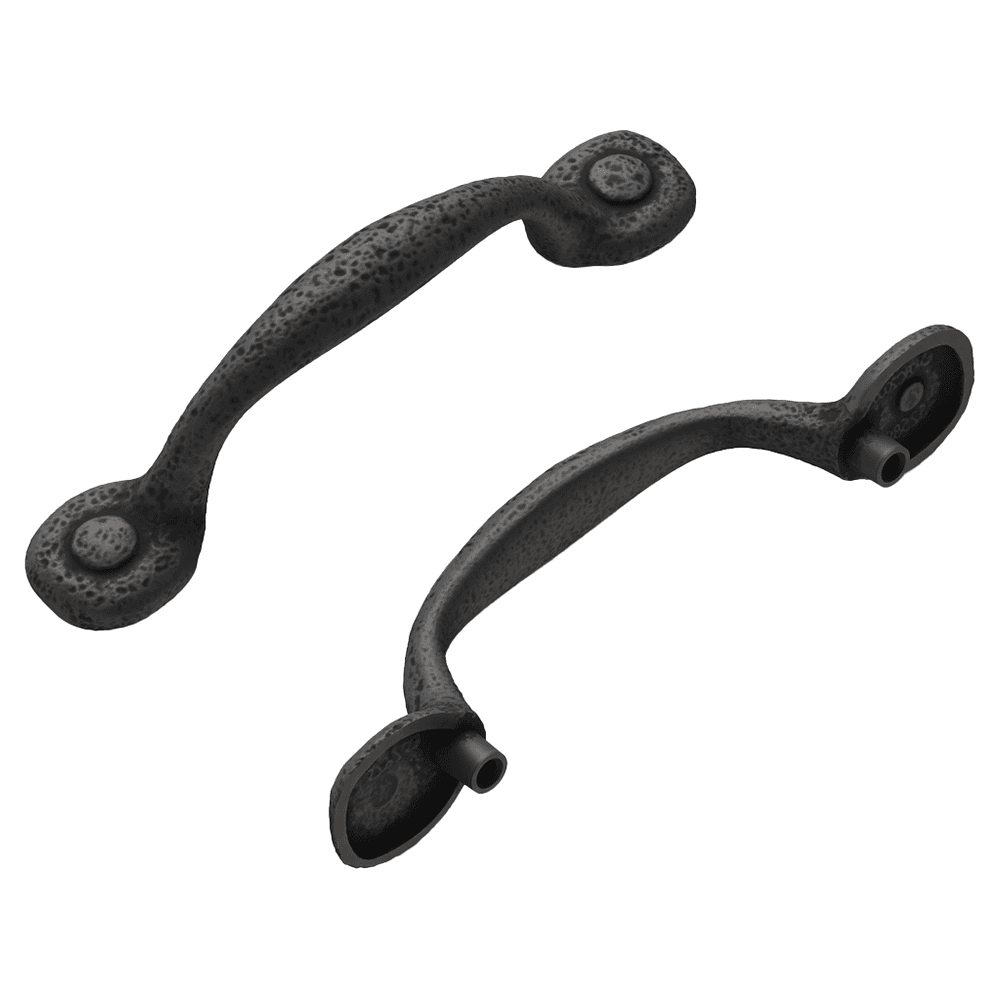 3" Refined Rustic Cabinet Pull, Black Iron