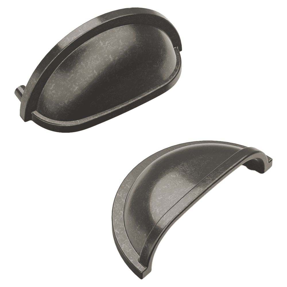3" Williamsburg Cup Pull, Black Nickel Vibed (5/Box)