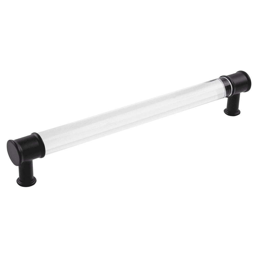 8-13/16" Midway Bar Pull, Crysacrylic/Matte Black (10/Box)