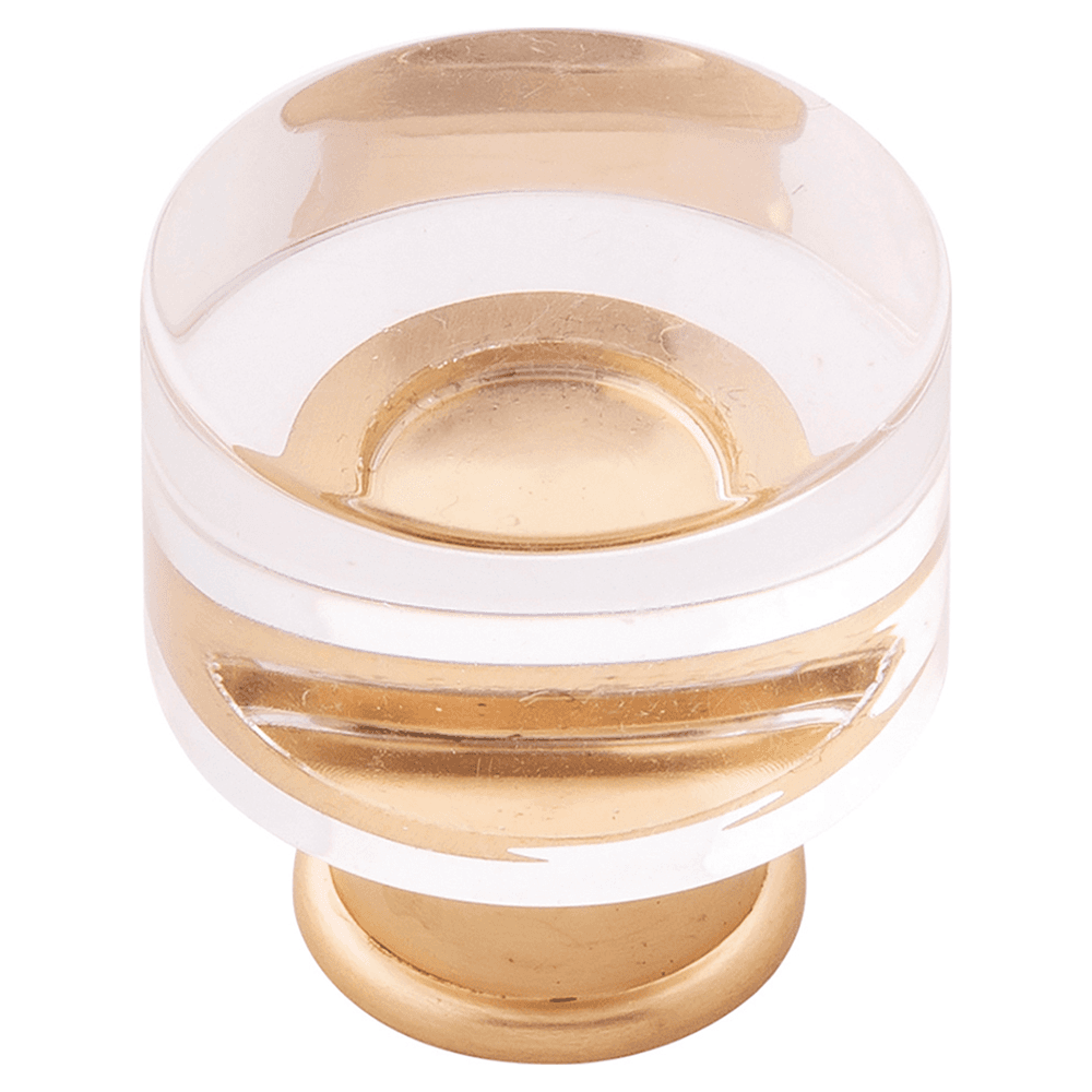 1-1/4" Midway Cabinet Knob, Crysacrylic/Brushed Golden Brass