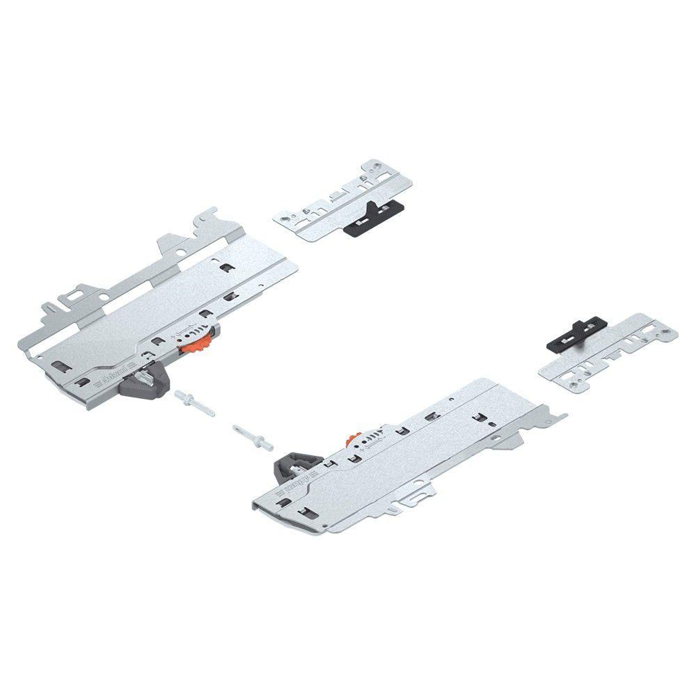 Merivobox Tip-On Blumotion Unit Set with 40Kg Capacity for Merivobox, Light Gray, 270mm - 300mm